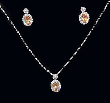 NECKLACE SET ZZ-LER-55 AAA CUBIC ZIRCONIA YELLOW