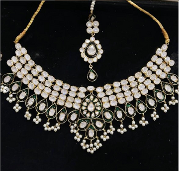 NECKLACE SET ZZ-LER-69 GREEN CUBIC ZIRCONIA