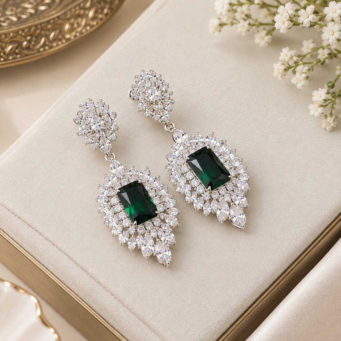 EARINGS ZZ-ER-131 GREEN