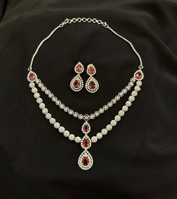 NECKLACE SET ZZ-LER-74 RED