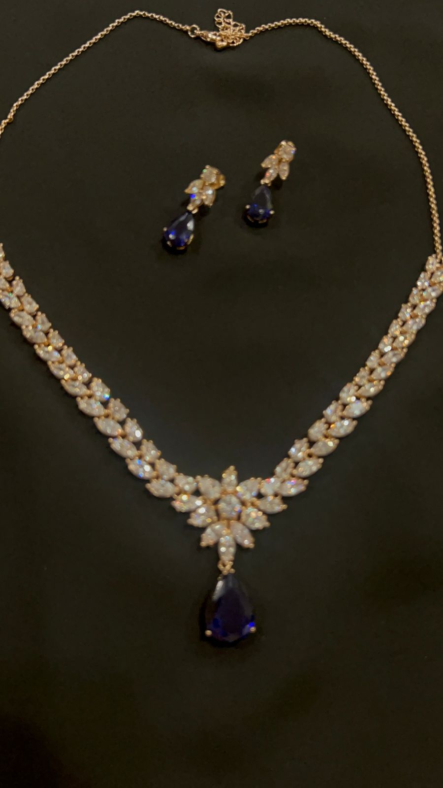 NECKLACE SET ZZ-LER-78 ZIRCON & SAPPHIRE