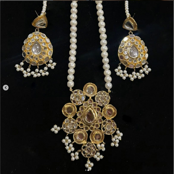 NECKLACE SET ZZ-LER-71 GOLDEN POLKI SET